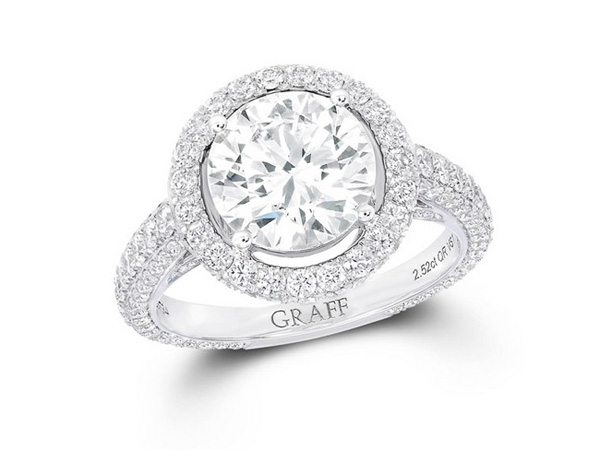 constellation setting graff 2.52 carats round diamond ring