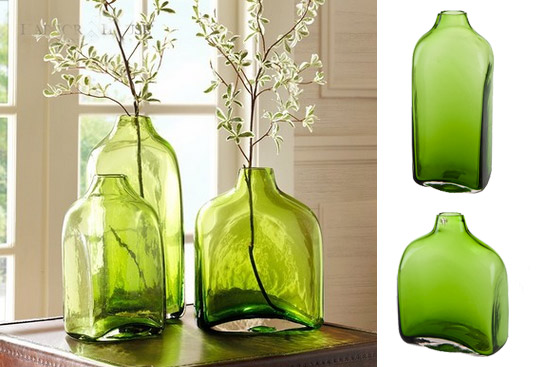 清透的绿色搭配透明的玻璃