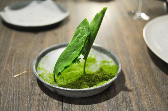 Sorrel leaf and cricket paste野菠菜叶及蟋蟀糊糊