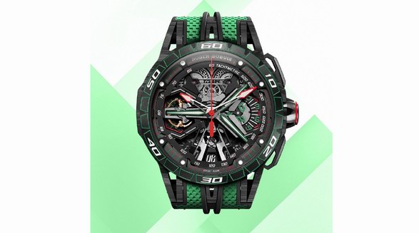 罗杰杜彼RogerDubuis王者竞速系列飞返计时码表  致敬兰博基尼VERDE MANTIS燃擎绿