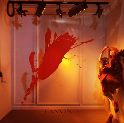 Lanvin2012秋冬「Splash」创意主题橱窗，飞溅的色彩